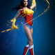 Image for article titled Famous superheroines wearing suits made of liquid paint look really cool